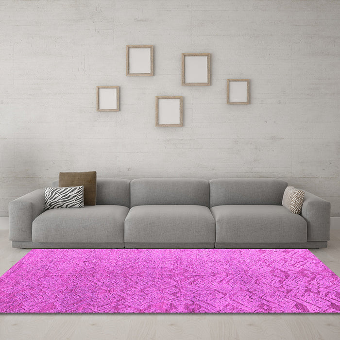 Machine Washable Abstract Pink Modern Rug in a Living Room, wshabs4885pnk