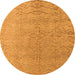 Round Machine Washable Abstract Orange Modern Area Rugs, wshabs4885org