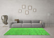 Machine Washable Abstract Green Modern Area Rugs in a Living Room,, wshabs4885grn