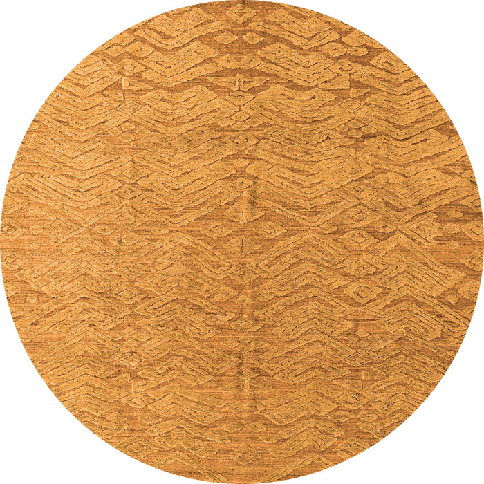 Round Abstract Orange Modern Rug, abs4885org
