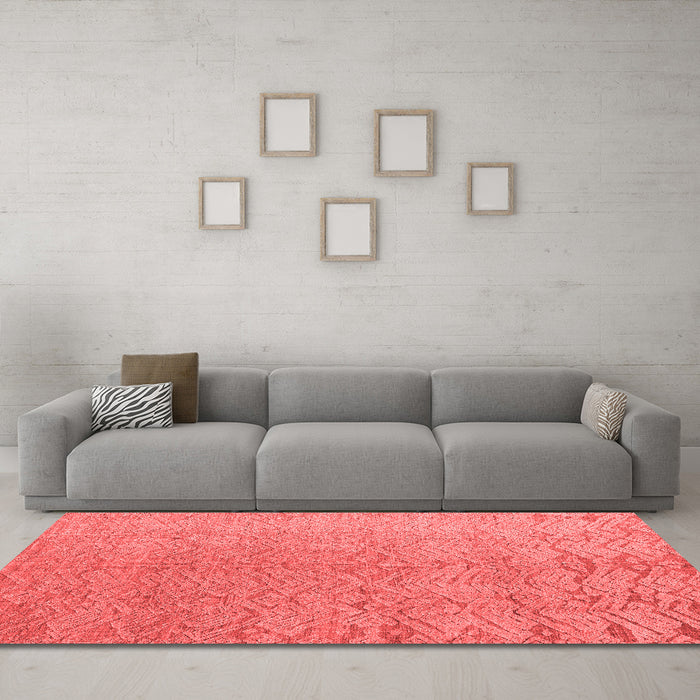 Modern Red Washable Rugs