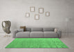 Machine Washable Abstract Emerald Green Modern Area Rugs in a Living Room,, wshabs4885emgrn