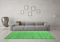 Machine Washable Abstract Emerald Green Modern Rug, wshabs4885emgrn