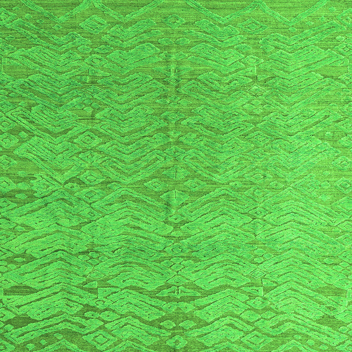 Square Abstract Green Modern Rug, abs4885grn