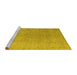 Sideview of Machine Washable Abstract Yellow Modern Rug, wshabs4885yw