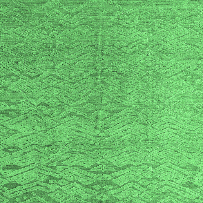 Square Machine Washable Abstract Emerald Green Modern Area Rugs, wshabs4885emgrn