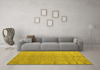 Machine Washable Abstract Yellow Modern Rug, wshabs4885yw