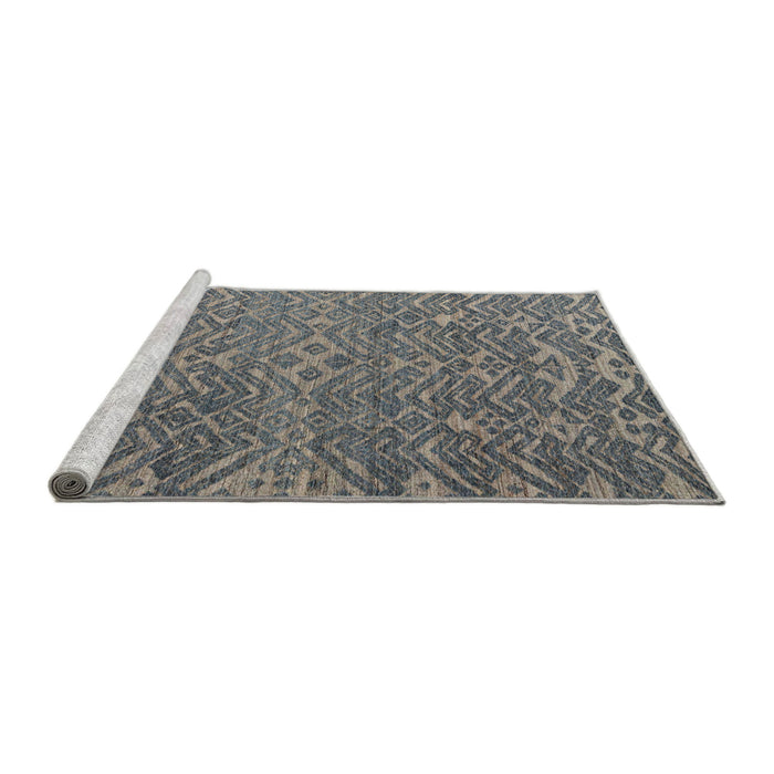 Sideview of Machine Washable Abstract Gunmetal Gray Rug, wshabs4886