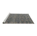 Sideview of Machine Washable Abstract Gunmetal Gray Rug, wshabs4886