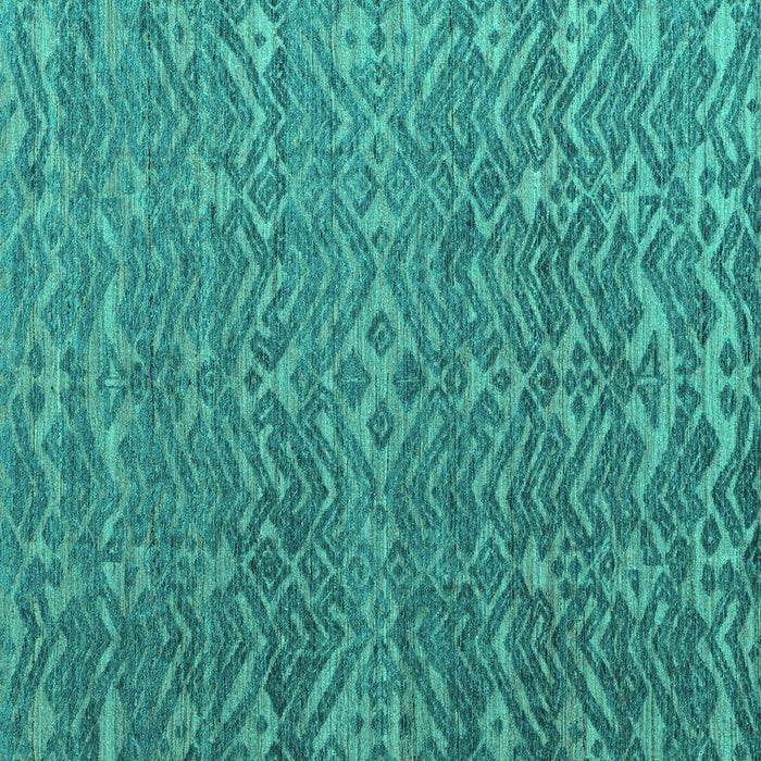 Square Machine Washable Abstract Turquoise Modern Area Rugs, wshabs4886turq