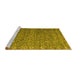 Sideview of Machine Washable Abstract Yellow Modern Rug, wshabs4886yw