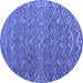 Round Machine Washable Abstract Blue Modern Rug, wshabs4886blu