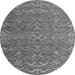 Round Machine Washable Abstract Gray Modern Rug, wshabs4886gry