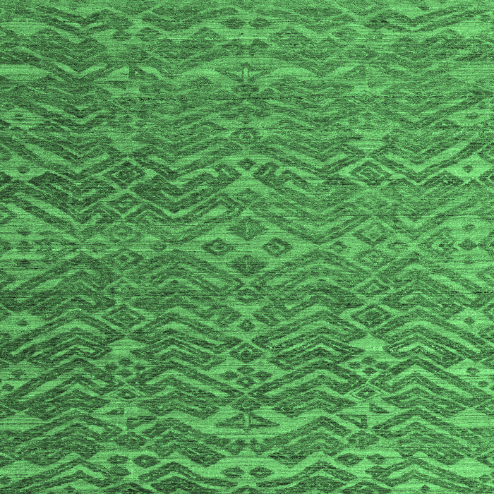 Square Abstract Emerald Green Modern Rug, abs4886emgrn