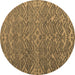 Round Machine Washable Abstract Brown Modern Rug, wshabs4886brn