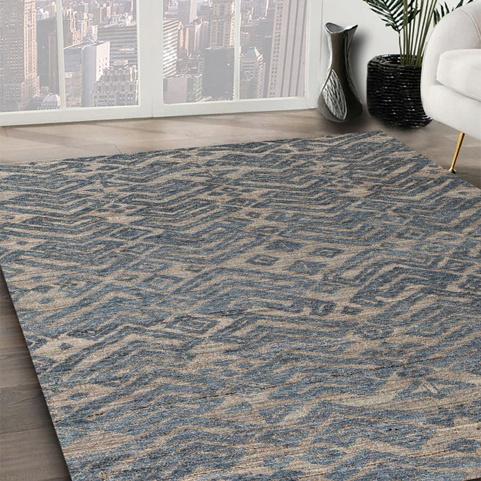 Abstract Gunmetal Gray Modern Rug in Family Room, abs4886