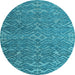 Round Abstract Light Blue Modern Rug, abs4886lblu