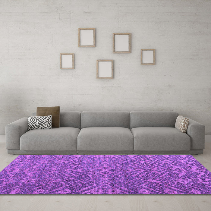 Machine Washable Abstract Purple Modern Area Rugs in a Living Room, wshabs4886pur