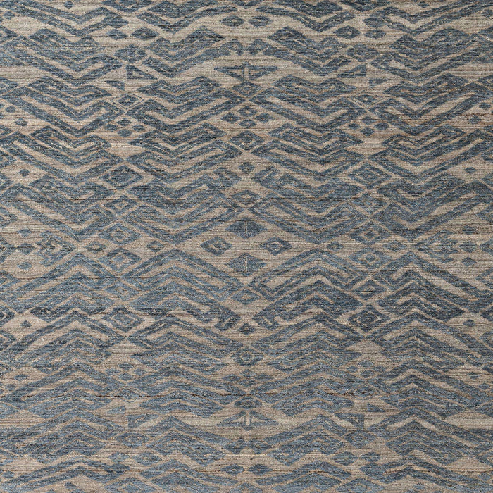 Square Abstract Gunmetal Gray Modern Rug, abs4886