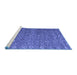 Sideview of Machine Washable Abstract Blue Modern Rug, wshabs4886blu