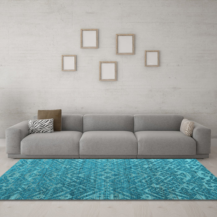Machine Washable Abstract Light Blue Modern Rug in a Living Room, wshabs4886lblu