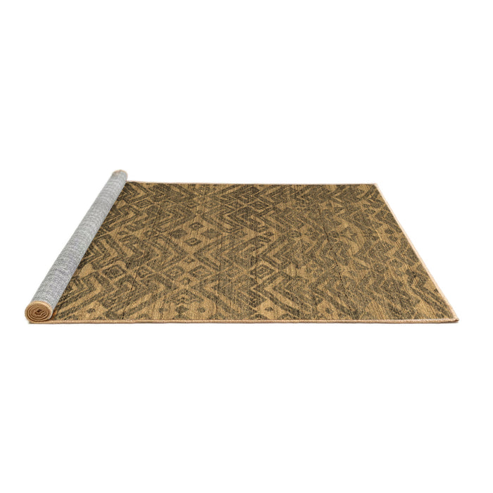 Sideview of Machine Washable Abstract Brown Modern Rug, wshabs4886brn