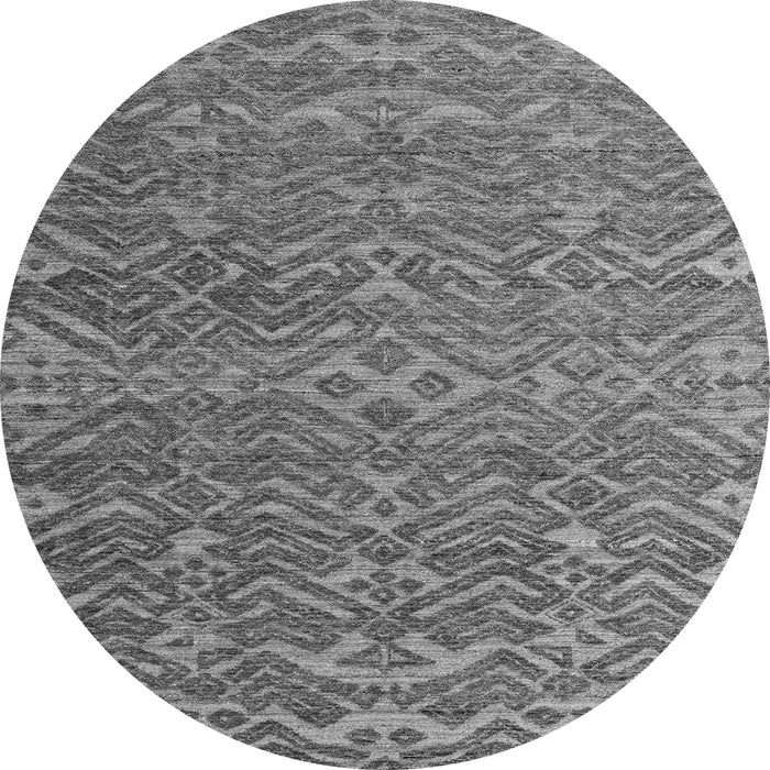 Round Abstract Gray Modern Rug, abs4886gry