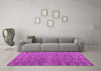 Machine Washable Abstract Pink Modern Rug, wshabs4886pnk