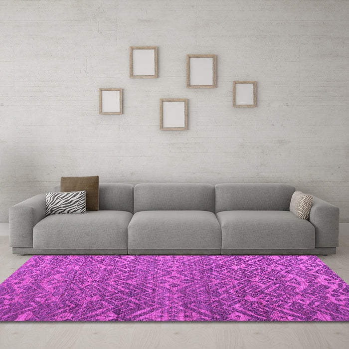 Machine Washable Abstract Pink Modern Rug in a Living Room, wshabs4886pnk