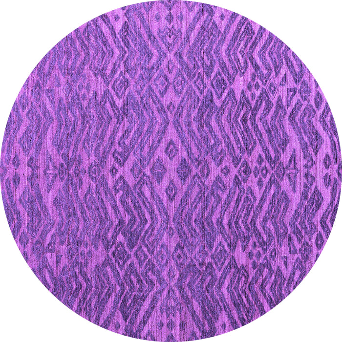 Round Abstract Purple Modern Rug, abs4886pur