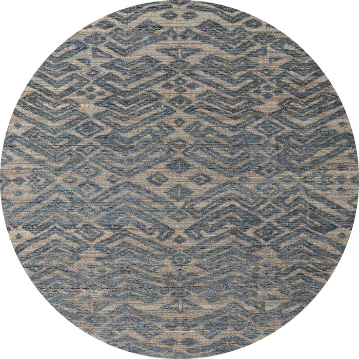 Round Machine Washable Abstract Gunmetal Gray Rug, wshabs4886