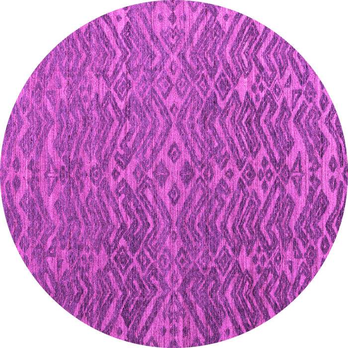 Round Machine Washable Abstract Pink Modern Rug, wshabs4886pnk