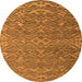 Round Abstract Orange Modern Rug, abs4886org