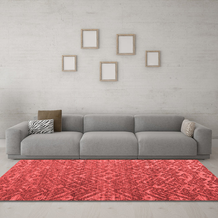Modern Red Washable Rugs