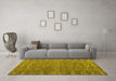 Machine Washable Abstract Yellow Modern Rug in a Living Room, wshabs4886yw