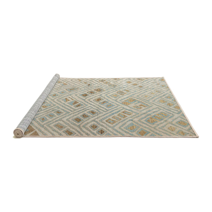 Sideview of Machine Washable Abstract Camel Brown Rug, wshabs4887