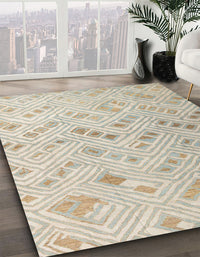 Abstract Camel Brown Modern Rug, abs4887