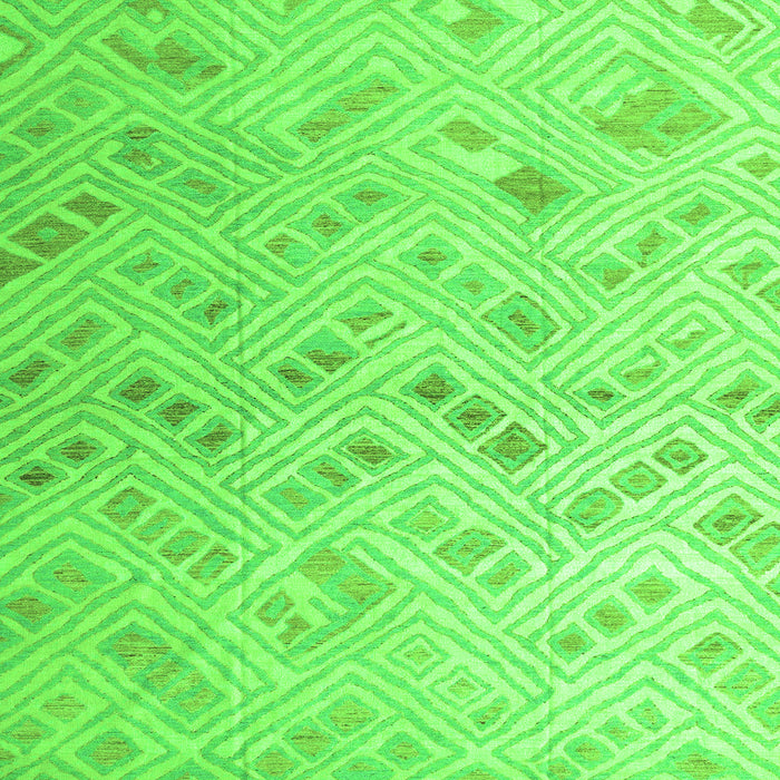 Square Machine Washable Abstract Green Modern Area Rugs, wshabs4887grn