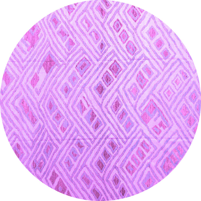 Round Machine Washable Abstract Purple Modern Area Rugs, wshabs4887pur