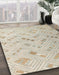 Abstract Camel Brown Modern Rug in Family Room, abs4887