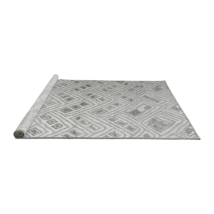 Sideview of Machine Washable Abstract Gray Modern Rug, wshabs4887gry
