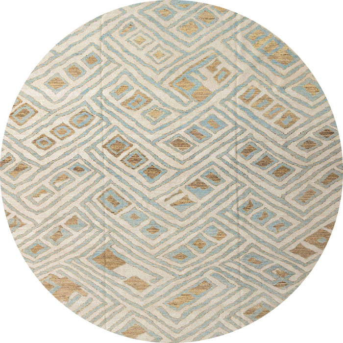 Round Machine Washable Abstract Camel Brown Rug, wshabs4887