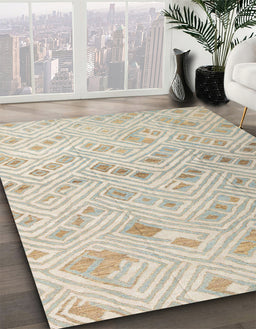 Machine Washable Abstract Camel Brown Rug in a Family Room, wshabs4887