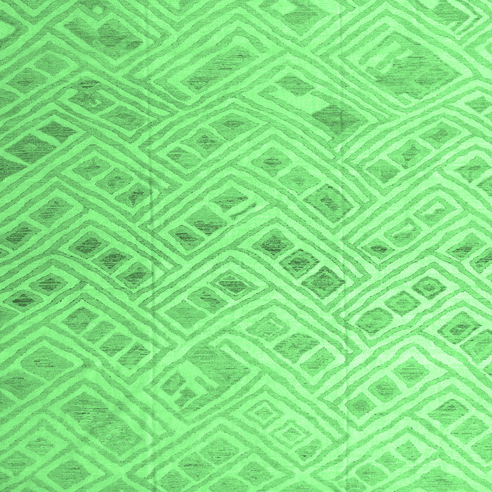 Square Machine Washable Abstract Emerald Green Modern Area Rugs, wshabs4887emgrn