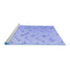 Sideview of Machine Washable Abstract Blue Modern Rug, wshabs4887blu