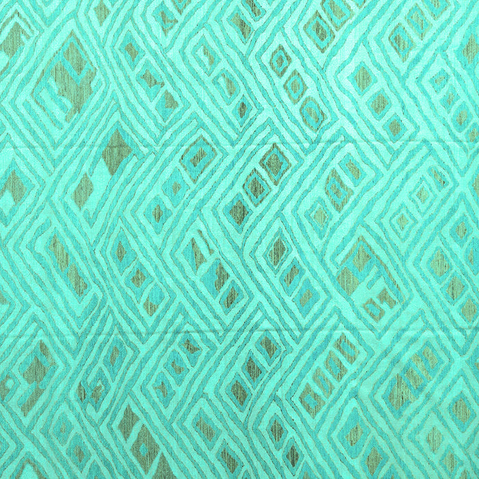 Square Machine Washable Abstract Turquoise Modern Area Rugs, wshabs4887turq