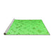 Sideview of Machine Washable Abstract Green Modern Area Rugs, wshabs4887grn