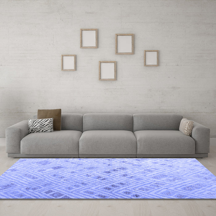 Machine Washable Abstract Blue Modern Rug in a Living Room, wshabs4887blu