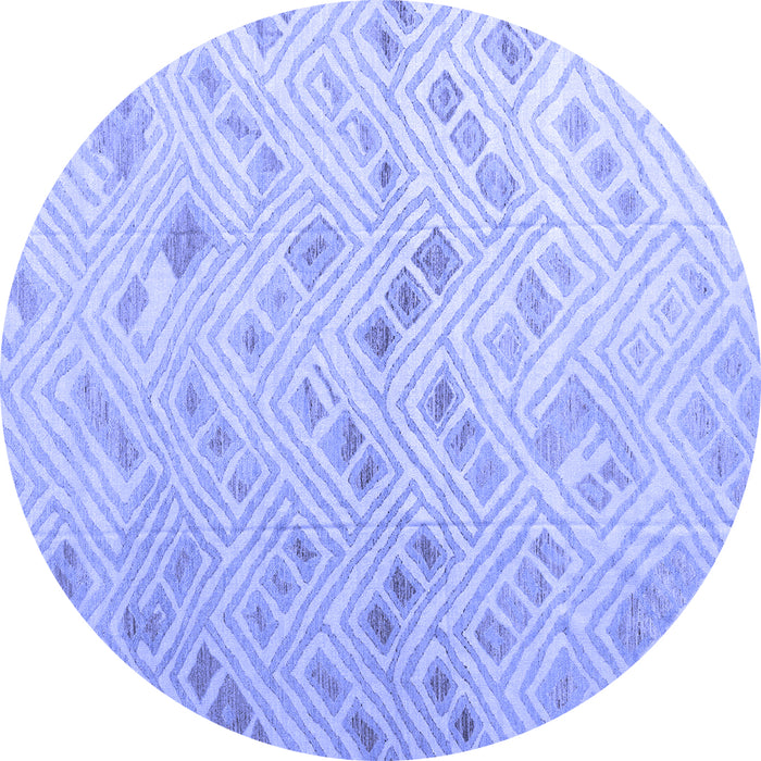 Round Machine Washable Abstract Blue Modern Rug, wshabs4887blu