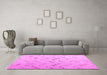 Machine Washable Abstract Pink Modern Rug in a Living Room, wshabs4887pnk